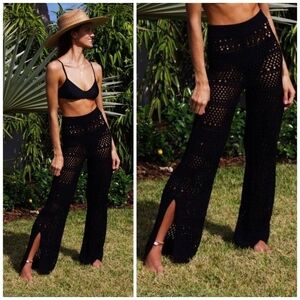 Solid & Striped The Logan Crochet Pant Black